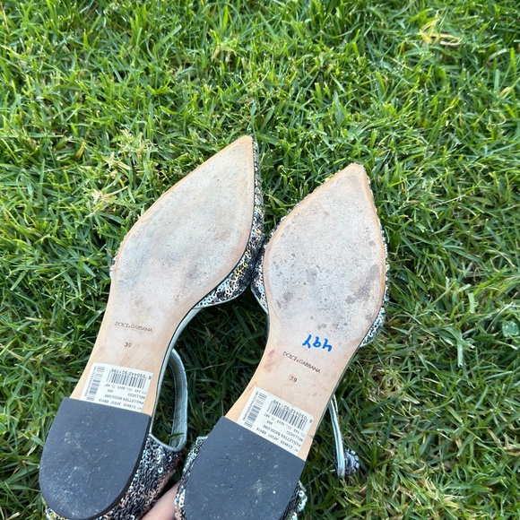 Dolce & Gabbana Silver Sequin Flats - Picture 5 of 5